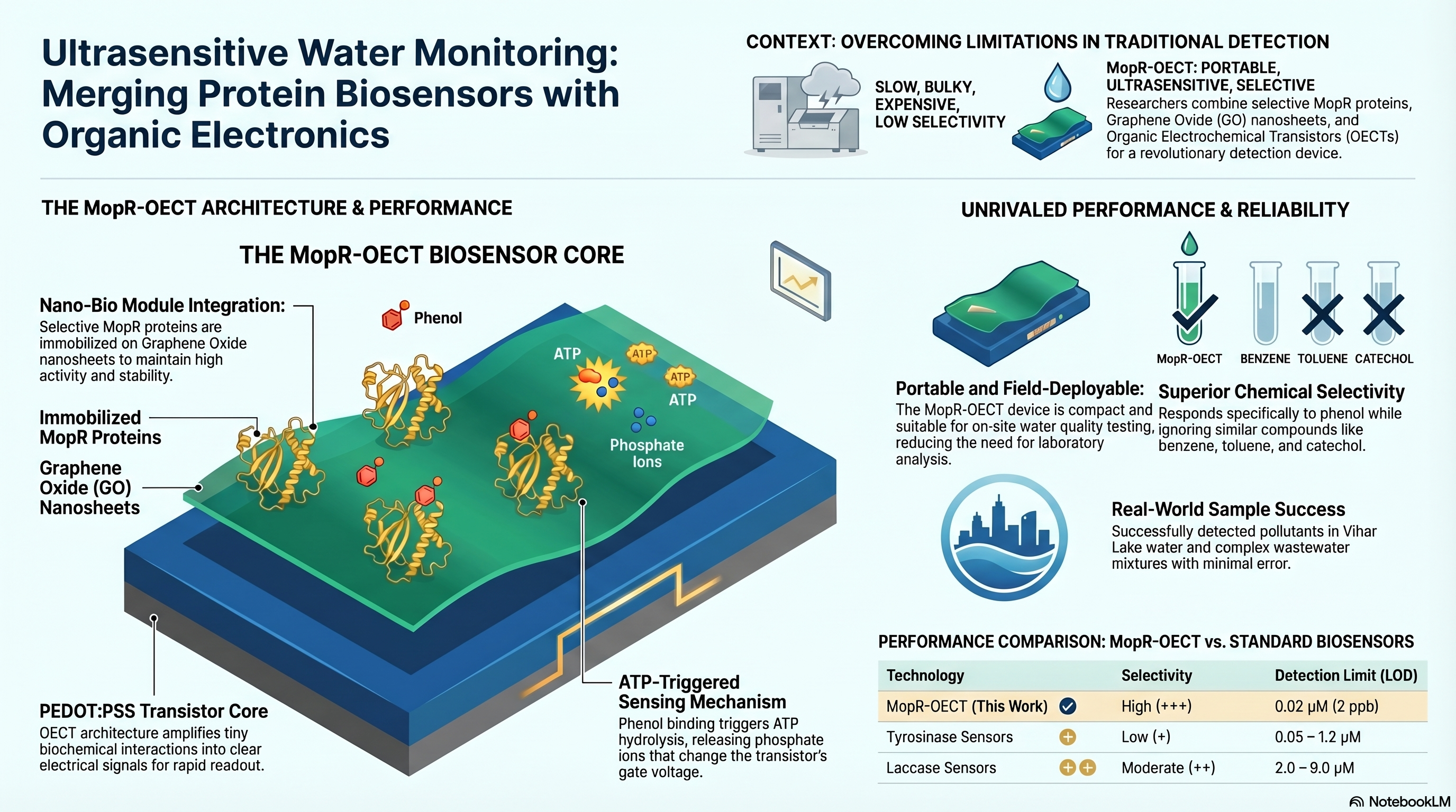 Placeholder graphical abstract: OECT biosensor for water pollutants
